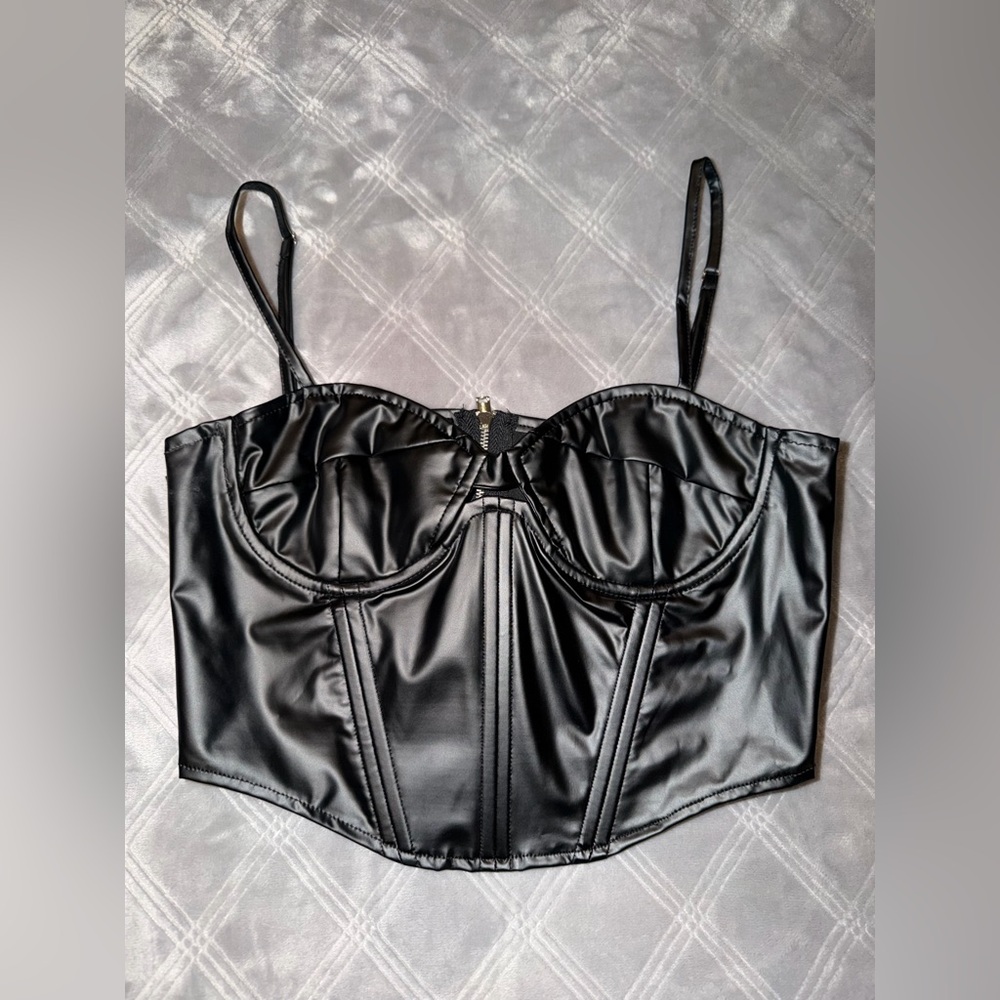 Forever 21 Black Leather Top